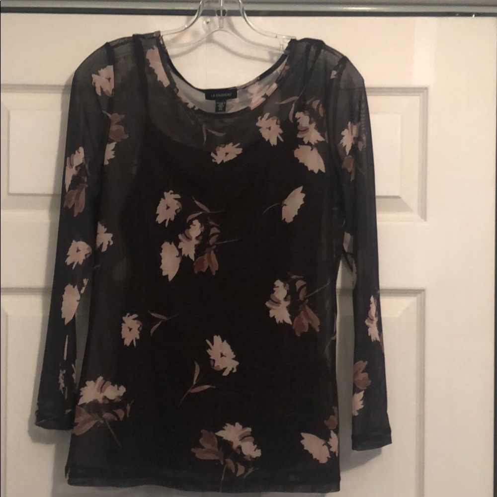 Mesh long sleeve with attached tank top underneath